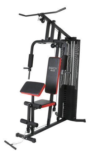 Multigimnasio Multigym Body Skull Home Gym Usuarios 150 Kg Y Pesas Por 70 Kg Negro Con Rojo